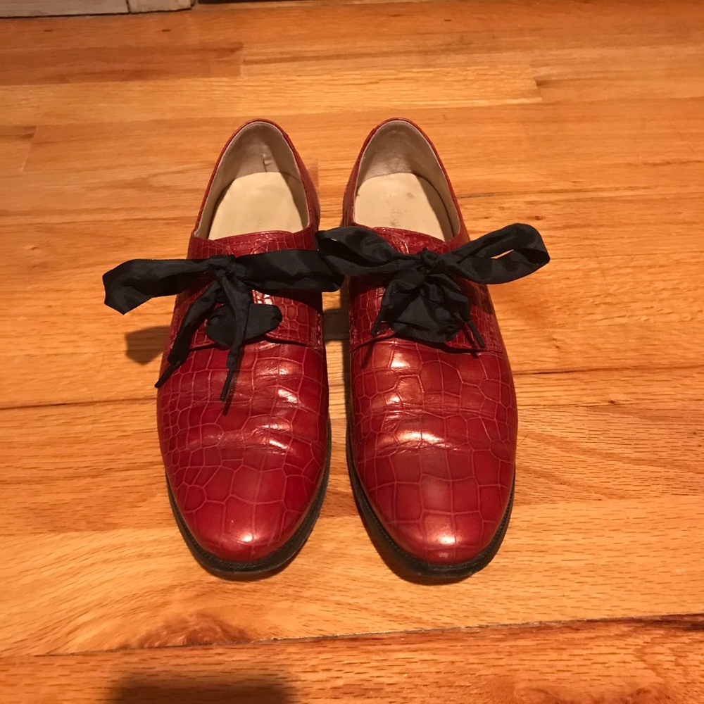 Cole Haan Red Oxfords with Ribbon Laces